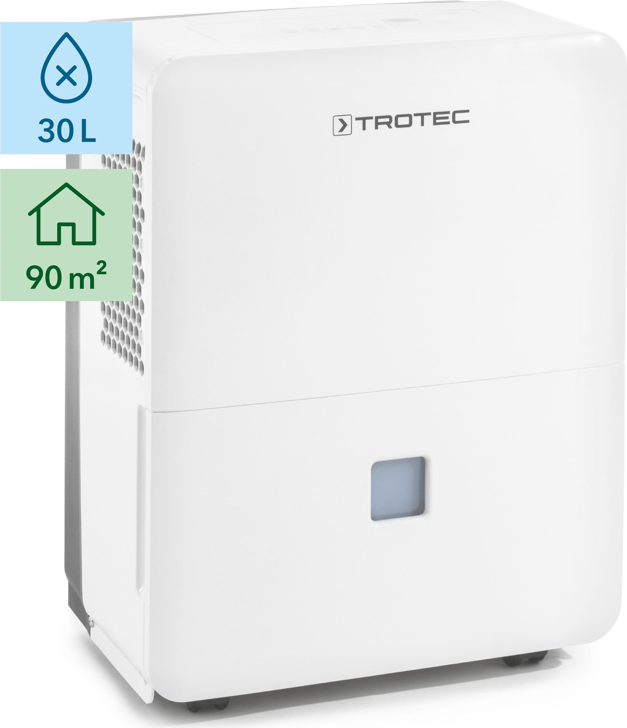 Trotec TTK 96 E Luftentfeuchter 30L/24h für Räume bis 90m² Wäschetrocknungsfunktion Hygrostat & Comfort-Modus 96E