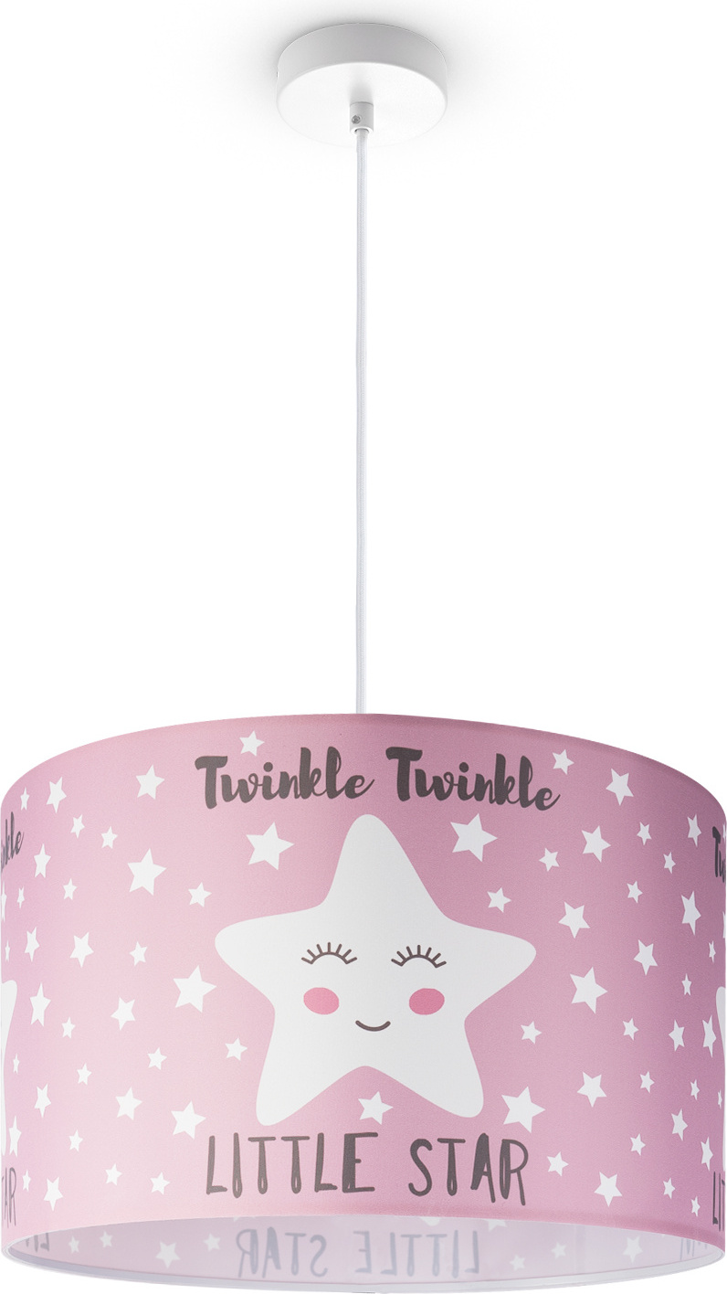 Paco Home Kinderlampe Deckenlampe LED Pendelleuchte Kinderzimmer Sternen Motiv E27 Leuchten Farbe / Größe Pink (Ø45.5cm)