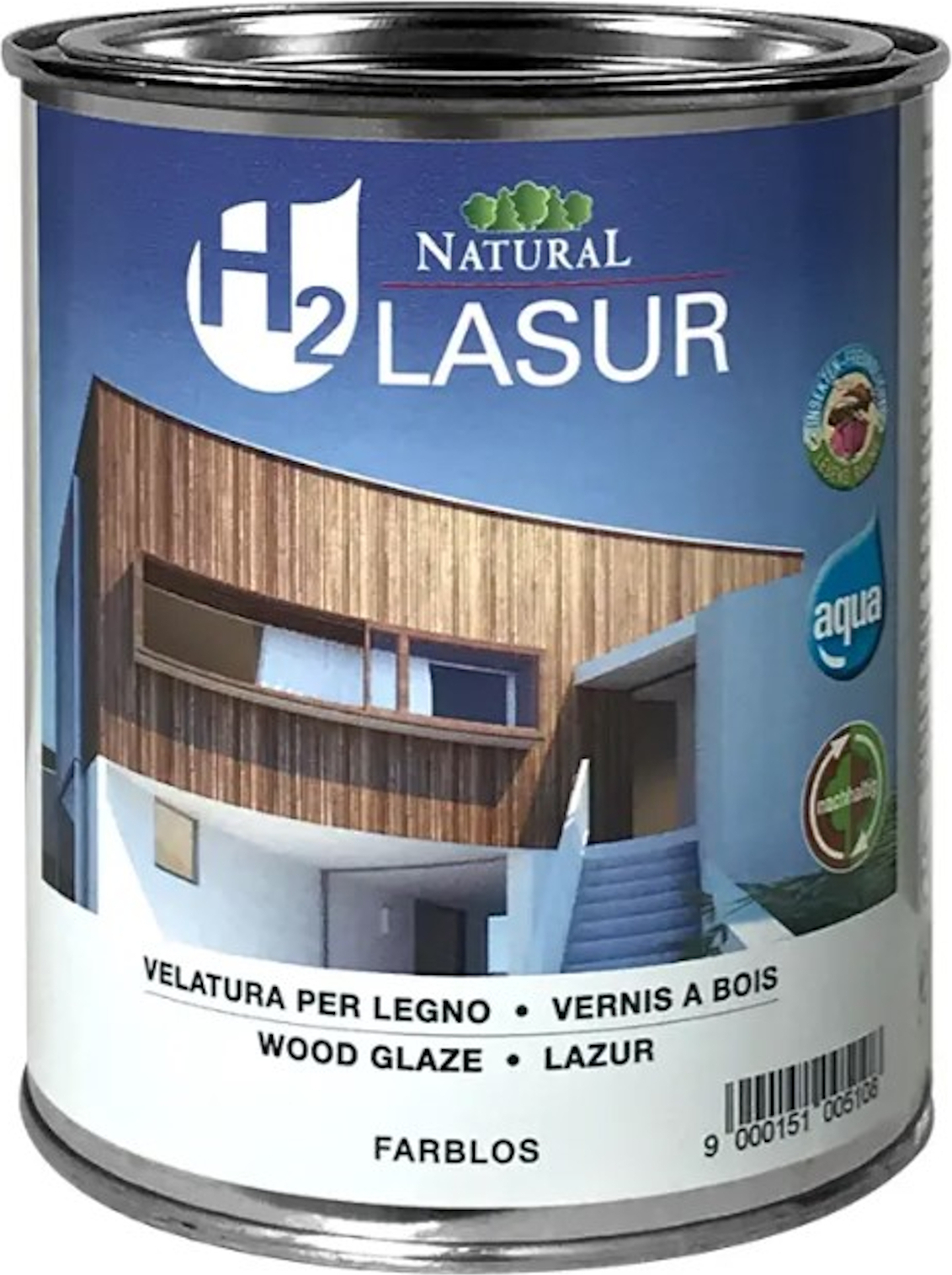 natural farben Natural H2 Lasur Aqua 0,75L polar
