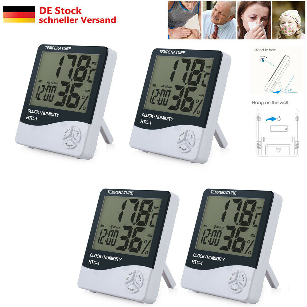4xMini Digital Thermometer Temperatur Hygrometer Feuchtemesser Luftfeuchtigkeit 
