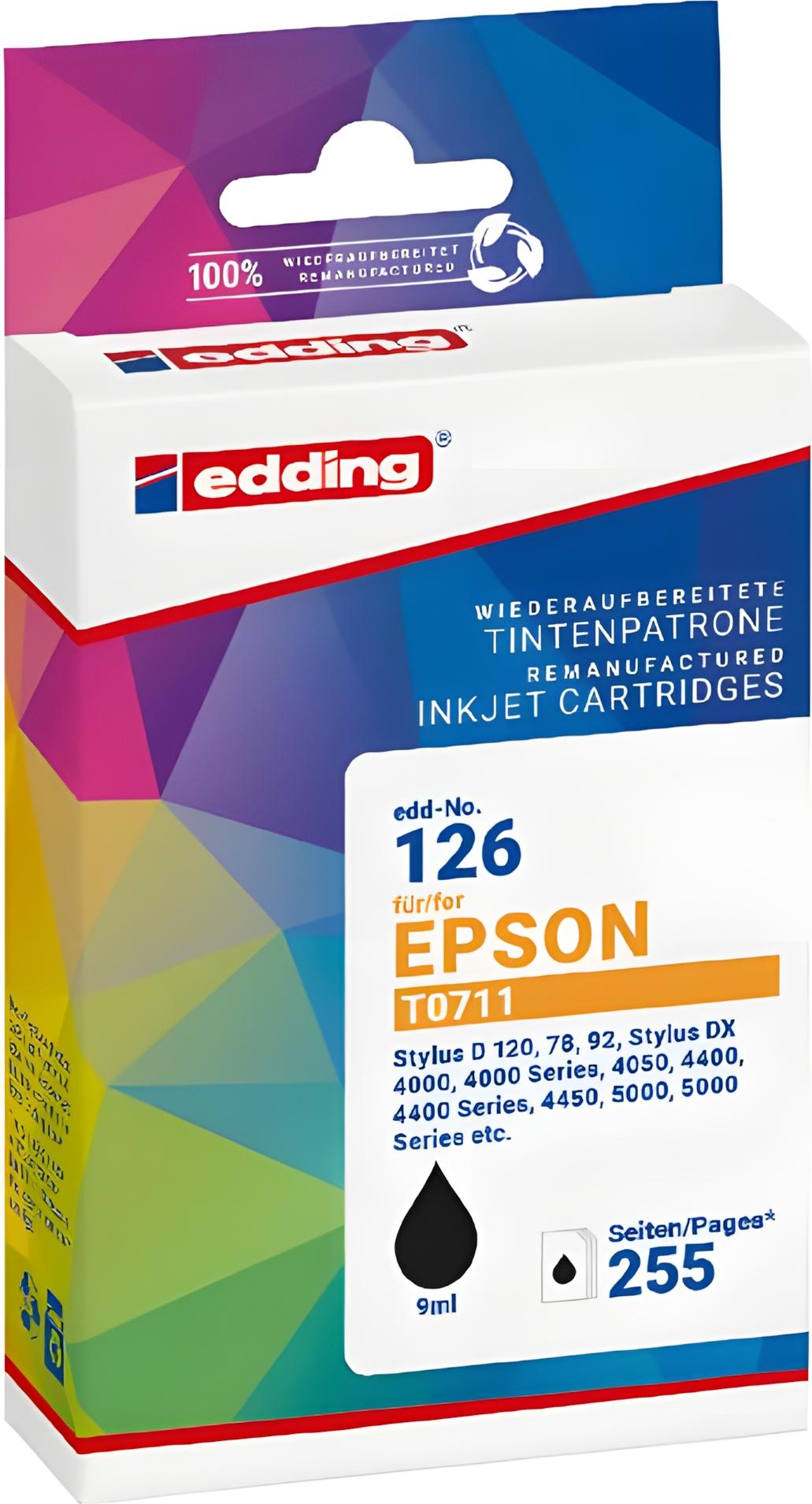 edding 18-126/18-126-01 edding EDD-126 schwarz Druckerpatrone kompatibel zu EPSON T0711/T0891