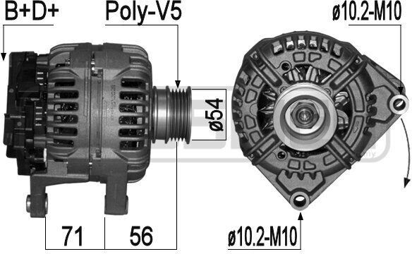 ERA 209096A Alternátor LiMa 120 A, 14 V pre OPEL ZAFIRA B (A05), Corsa C hatchback (X01), Meriva A (X03), Astra H Caravan (A04), Astra G CC