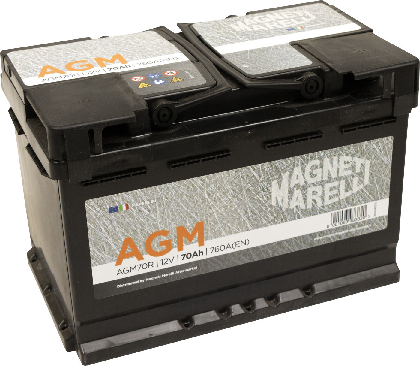 Magneti Marelli AGM Batterie 70AH 760A L=278 B=175 H=190 Polanordnung:DX 069070760009