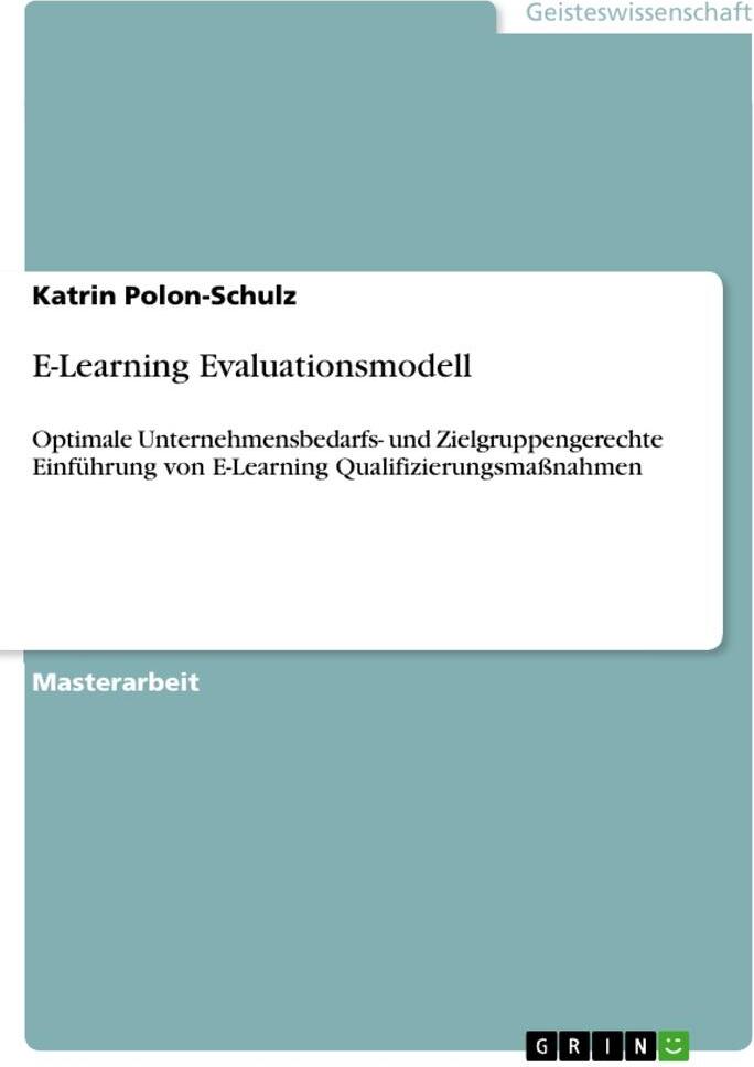 GRIN Verlag E-Learning Evaluationsmodell