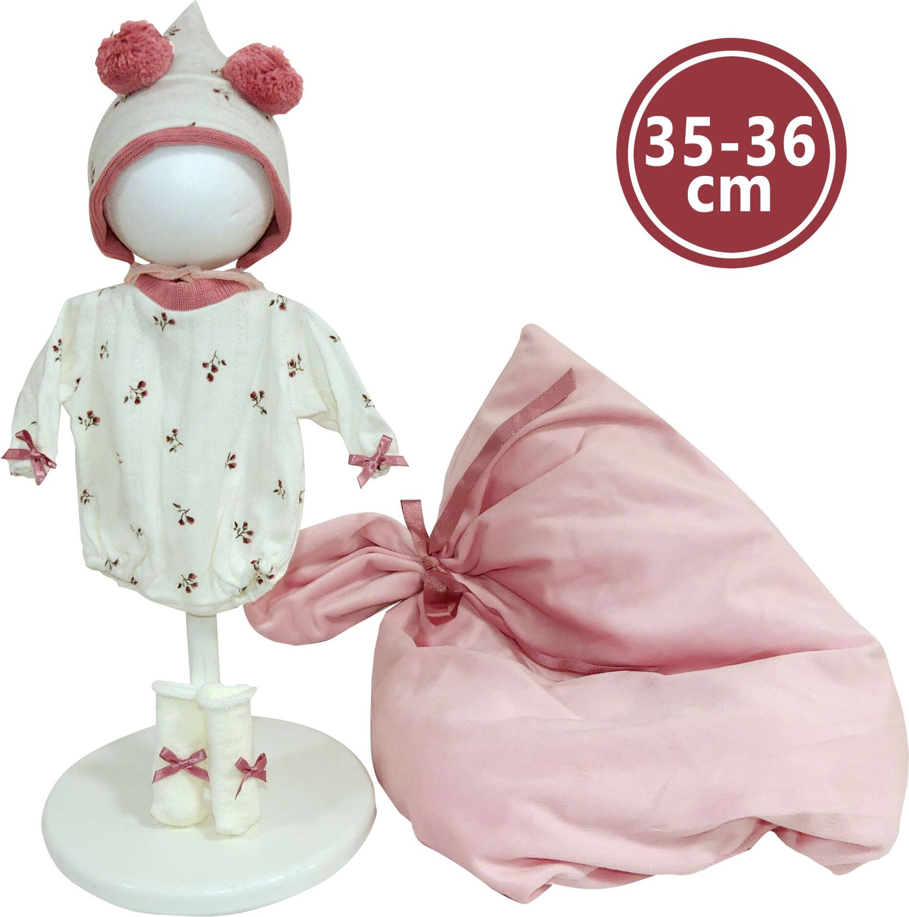 Llorens M635-78 Puppenkostüm für Baby New Born Puppe Größe 35-36 cm