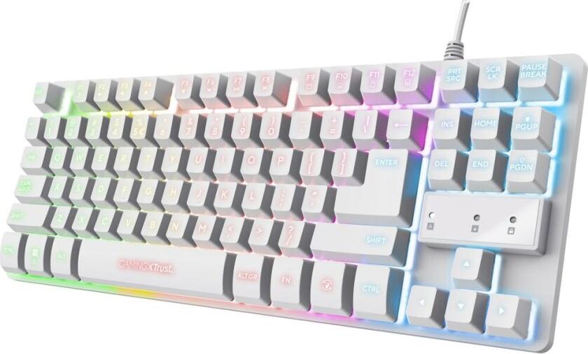 Gaming Tastatur Trust GXT 833W THADO Weiß Bunt QWERTY Qwerty US 24737