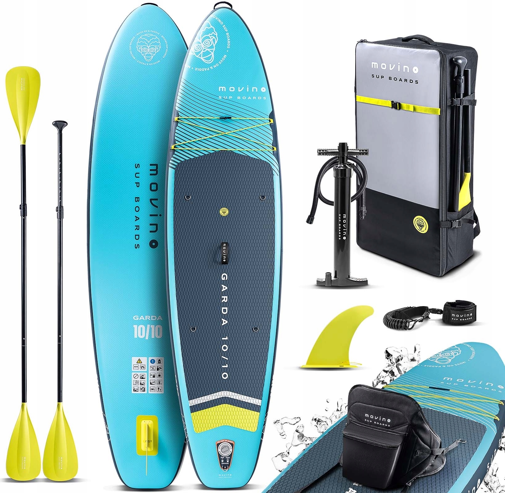 Sup + Movino Garda Kajak 2In1 - Strapazierfähiger Dropstitch, Smart Lock 330Cm