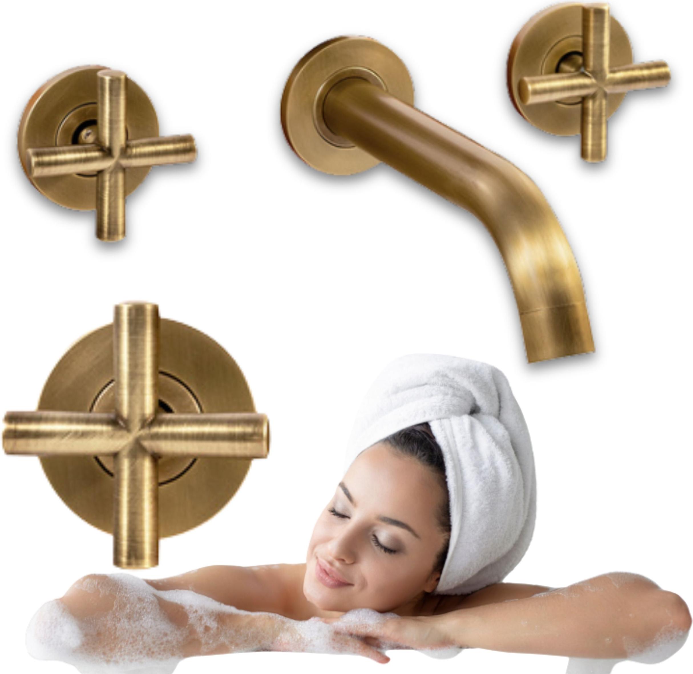 Silla | Wasserhahn Bad - Waschtischarmatur - Altes Gold - Spültischarmatur - Badarmatur