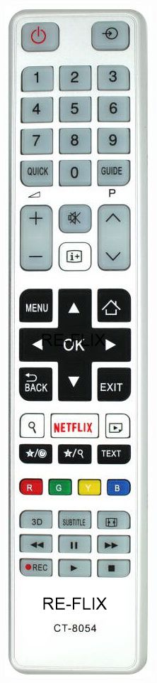 Re-Flix Telecomando Di Ricambio CT-8054 Per TV Toshiba 43L3763DG (ID Originale: 10113351)
