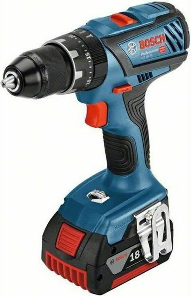 BOSCH Professional GSB 18V-28 akumulátorová príklepová vŕtačka 18,0 V, s 2 akumulátormi