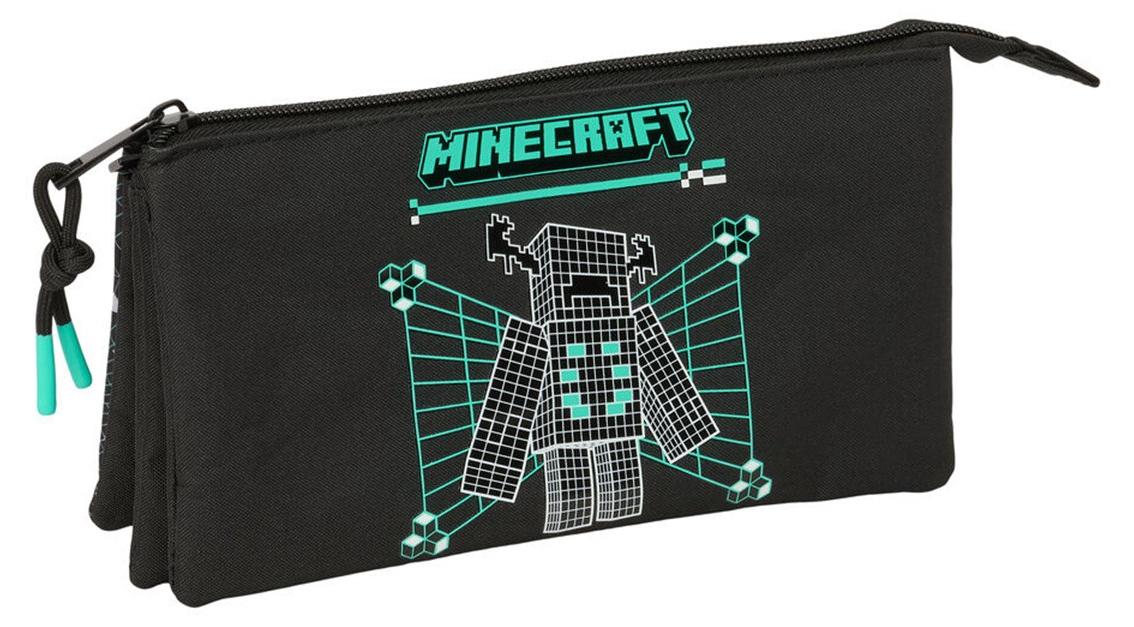 Safta Triple Minecraft Screen Mäppchen Schwarz Mann Schwarz One Size 638000