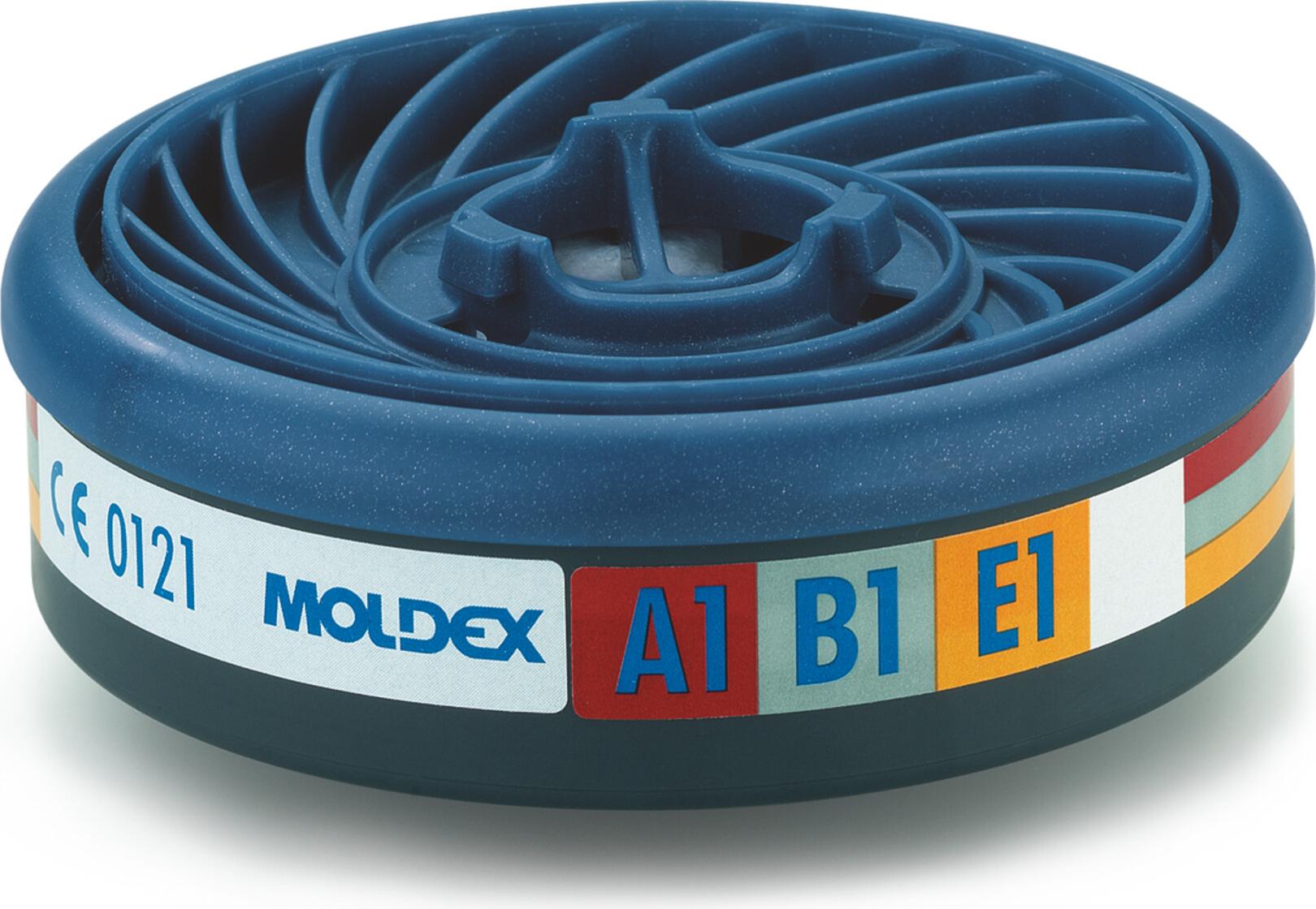 Moldex Gasfilter A1B1E1, für Serie 7000 + 9000, EasyLock, organische Gase, anorganische Gase und Saure Gase 10 Stk 9300