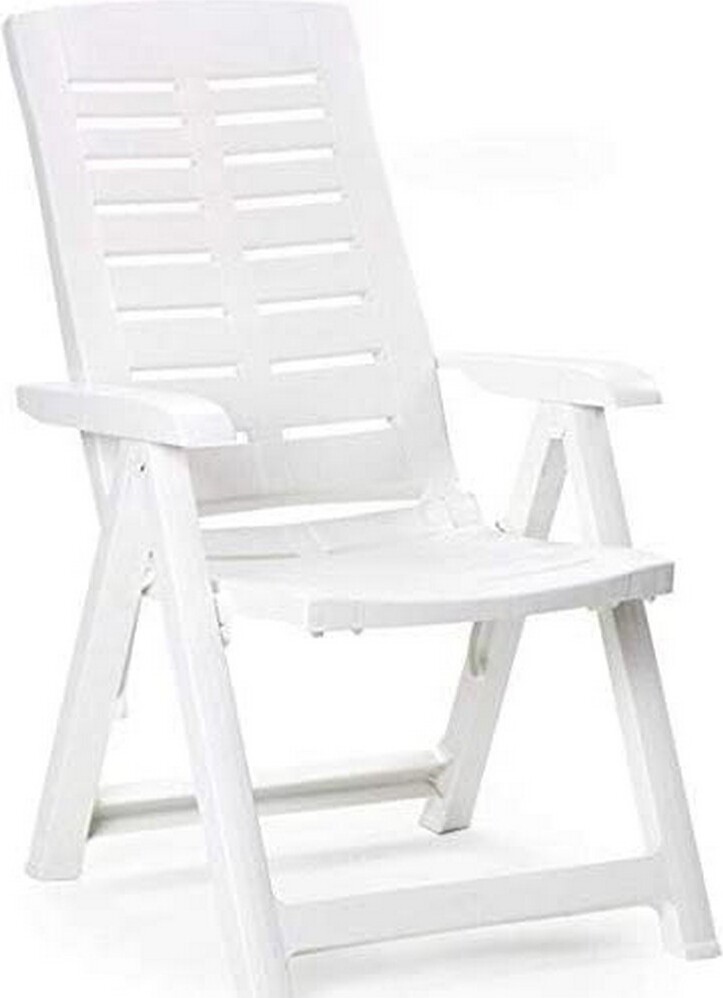 Sedia Pieghevole IPAE Progarden Multiposizione Bianco Resina (60 x 61 x 109 cm)