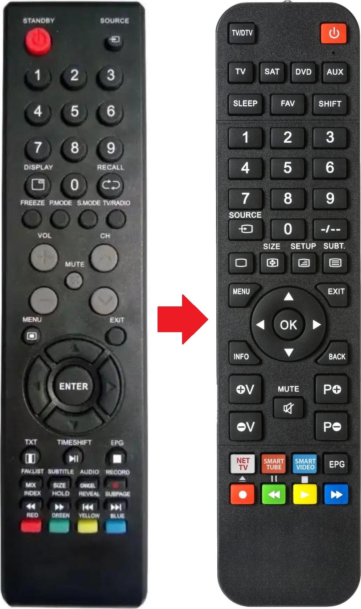 ARKAIA Fernbedienung passend für SCHNEIDER CHROMIA-32AZJ1PVR | CHROMIA24BZJ1FHD CHROMIA-32AZJ1PVR | CHROMIA24BZJ1FHD | CHROMIA32AZJ1PVR