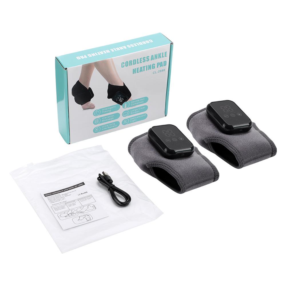 Dopwii Knöchel-Heizkissen & Massagegerät Set – 2er Pack, 2000mAh Akku, Schmerztherapie für Füße & Sprunggelenk, Vibrationsmassage & Wärmetherapie KAUF-Wohn-HB1448-015