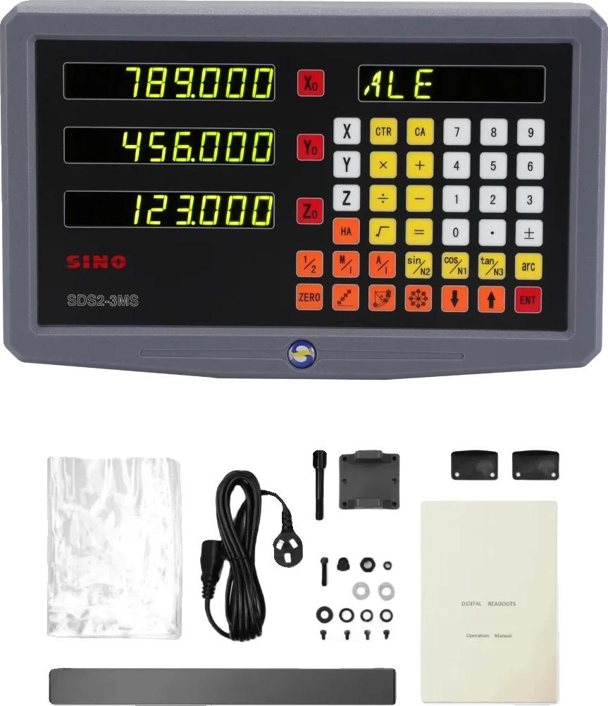 Frézovací sústruh Digitálne čítanie, 3-osý displej, optický merací systém, displej DRO-SDS2-3MS