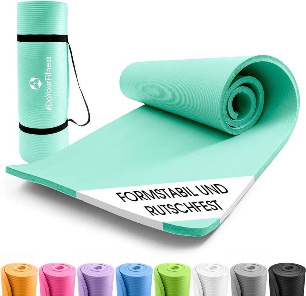 DS Produkte #DoYourFitness Yogamatte Ashanti Fitnessmatte rutschfest Einsteiger Fortgeschrittene Gelenkschonende Gymnastikmatte In- &Outdoor 190 x 100 x 1 cm WF-30023-005