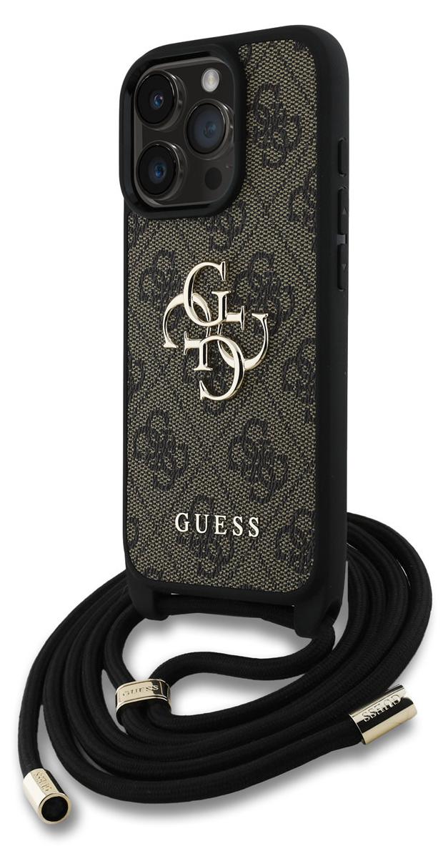 GUESS puzdro pre IPHONE 16 Pro Max GUHCP16XP4GMGCRW (CBDYPolyuretán4G Big Logo W/Cord Strap) hnedé