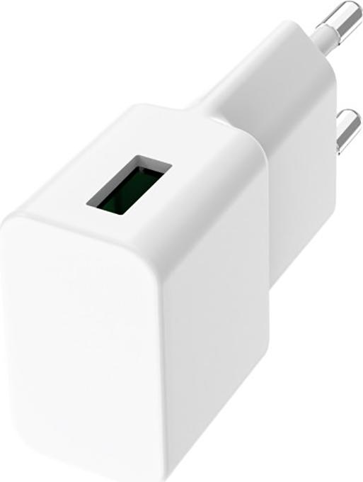 Grab 'N Go, sieťová nabíjačka USB-A, ultrarýchla 15 W 3A, kompaktná, biela