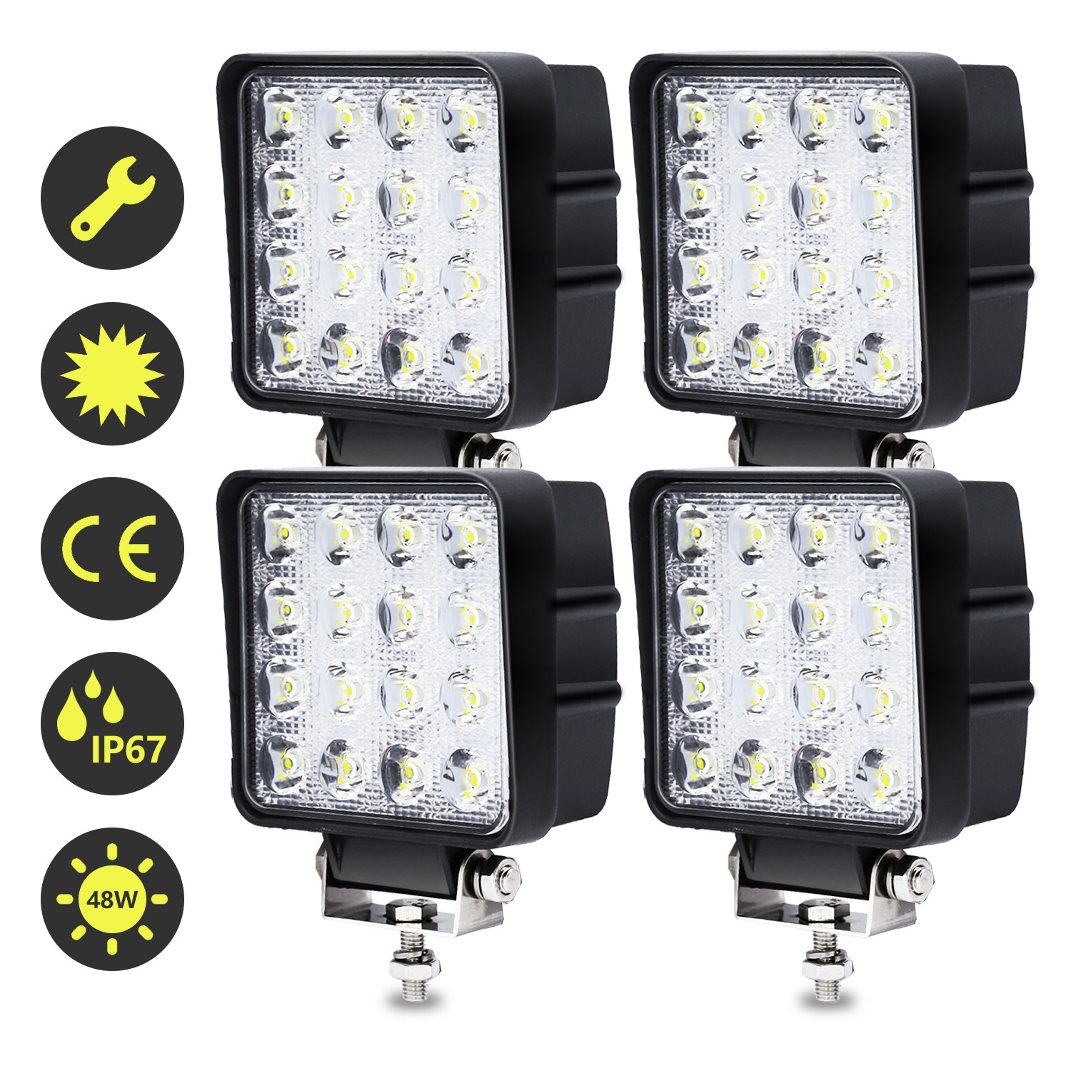 20X LED Arbeitsscheinwerfer 48W Light Bar Offroad Scheinwerfer SUV Traktor 12V