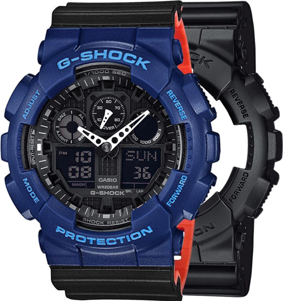 Zegarek Casio G-Shock SET GA-100-1A1ER + BEZEL 10527398 + PASEK 10577142 20BAR