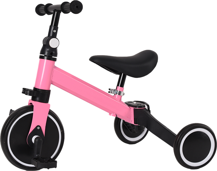 Mipan 2 in 1 Kinder Dreirad Laufräder Laufrad für 10-36 Monate Alt Jungen Mädchen Lauffahrrad für Kinder mit Verstellbarer Sitz Rosa
