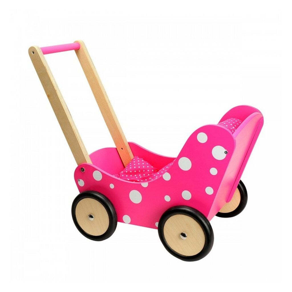 Simply For Kids Puppenwagen aus Holz Gepunktet Rosa 46,18