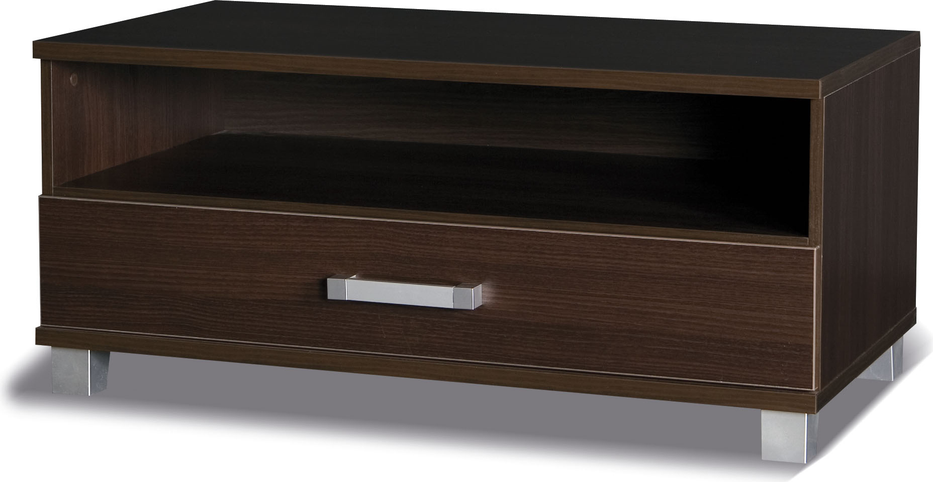 VENETI Kleiner TV-Ständer mit Schublade ANDOVER 1 - Kastanie Wenge 004-11-00029