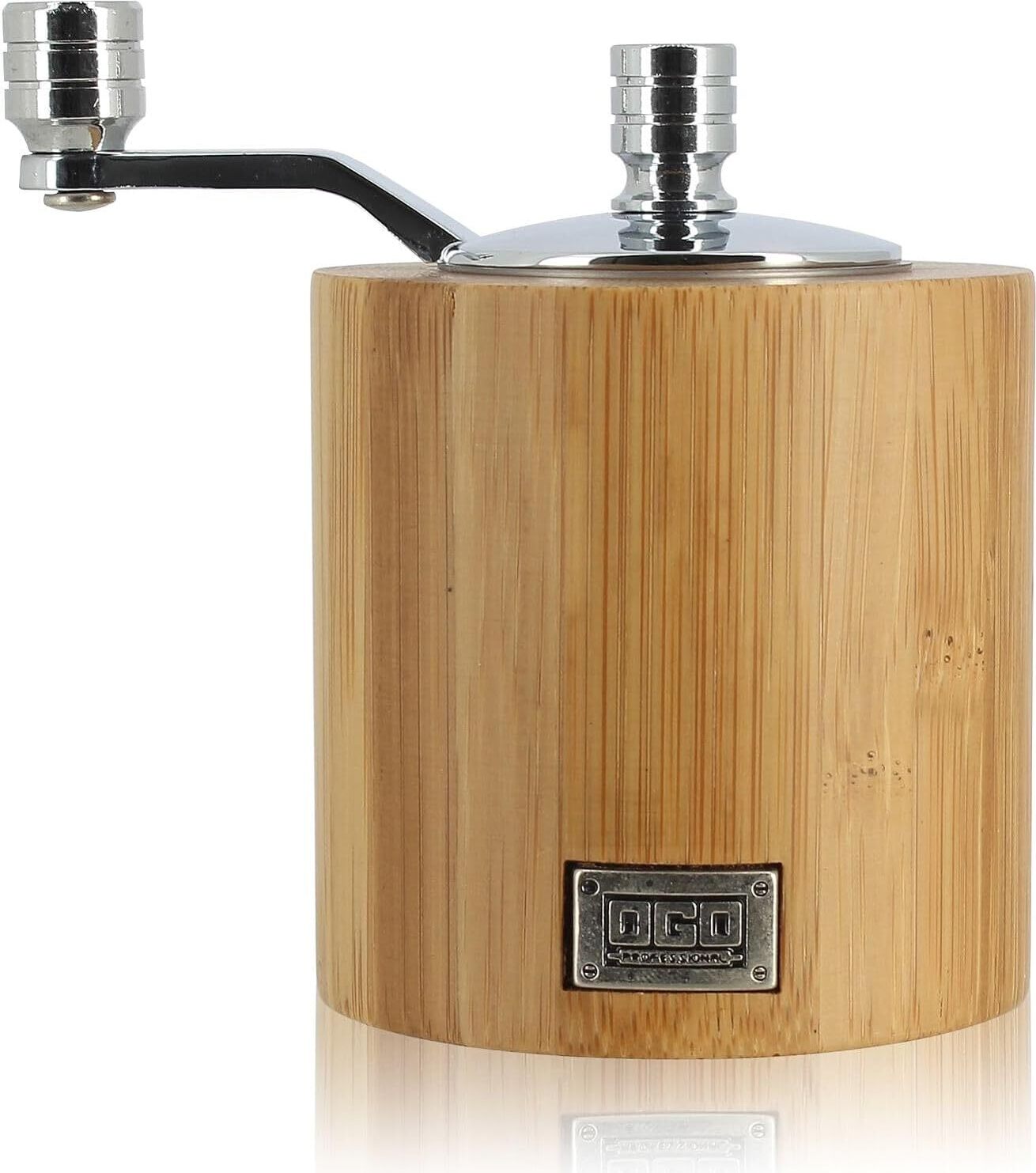 OGO LIVING - Salzmühle Pfeffermühle Handkurbel 9cm Holz