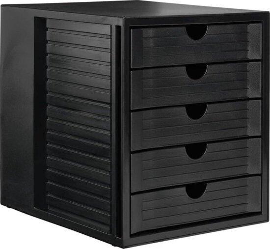 OEM DIN A4 Möbelbox 5-Ziiger Sortiertisch mit Metall-Außenrahmen in Schwarz. 2026