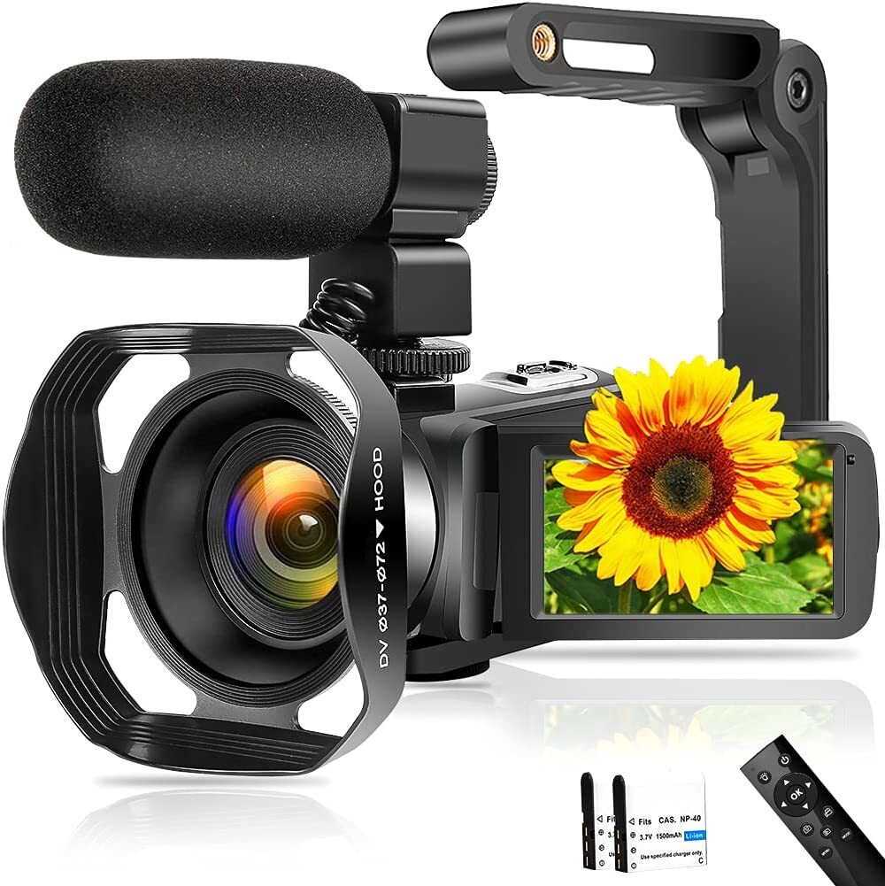 Breutetastisch Videokamera 4K Camcorder 48MP 60FPS WiFi 18X