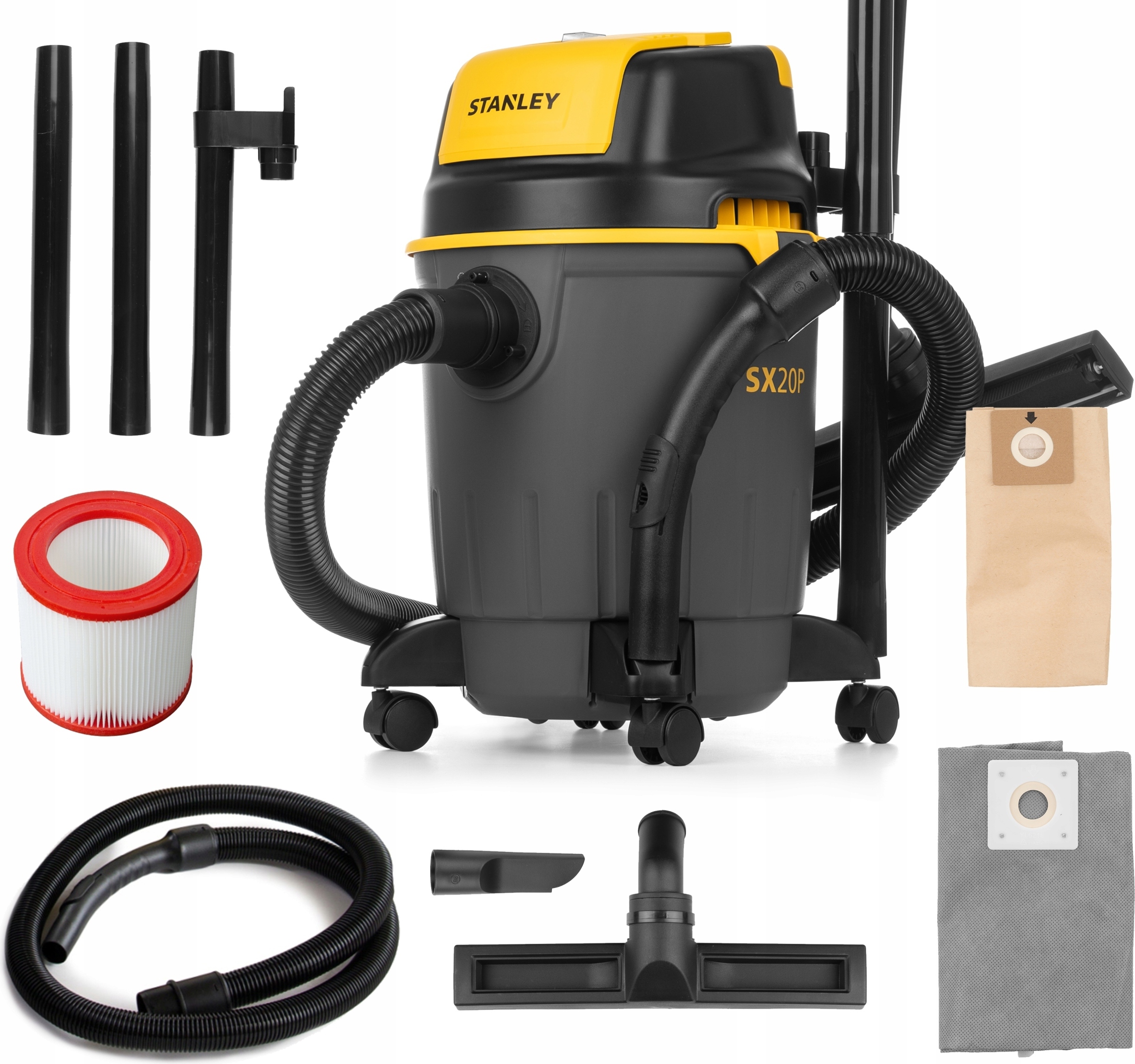 Priemyselný Vysávač Stanley Sxvc20Pe 1200W 20L Suchý/Mokrý Hepa Dúchadlo