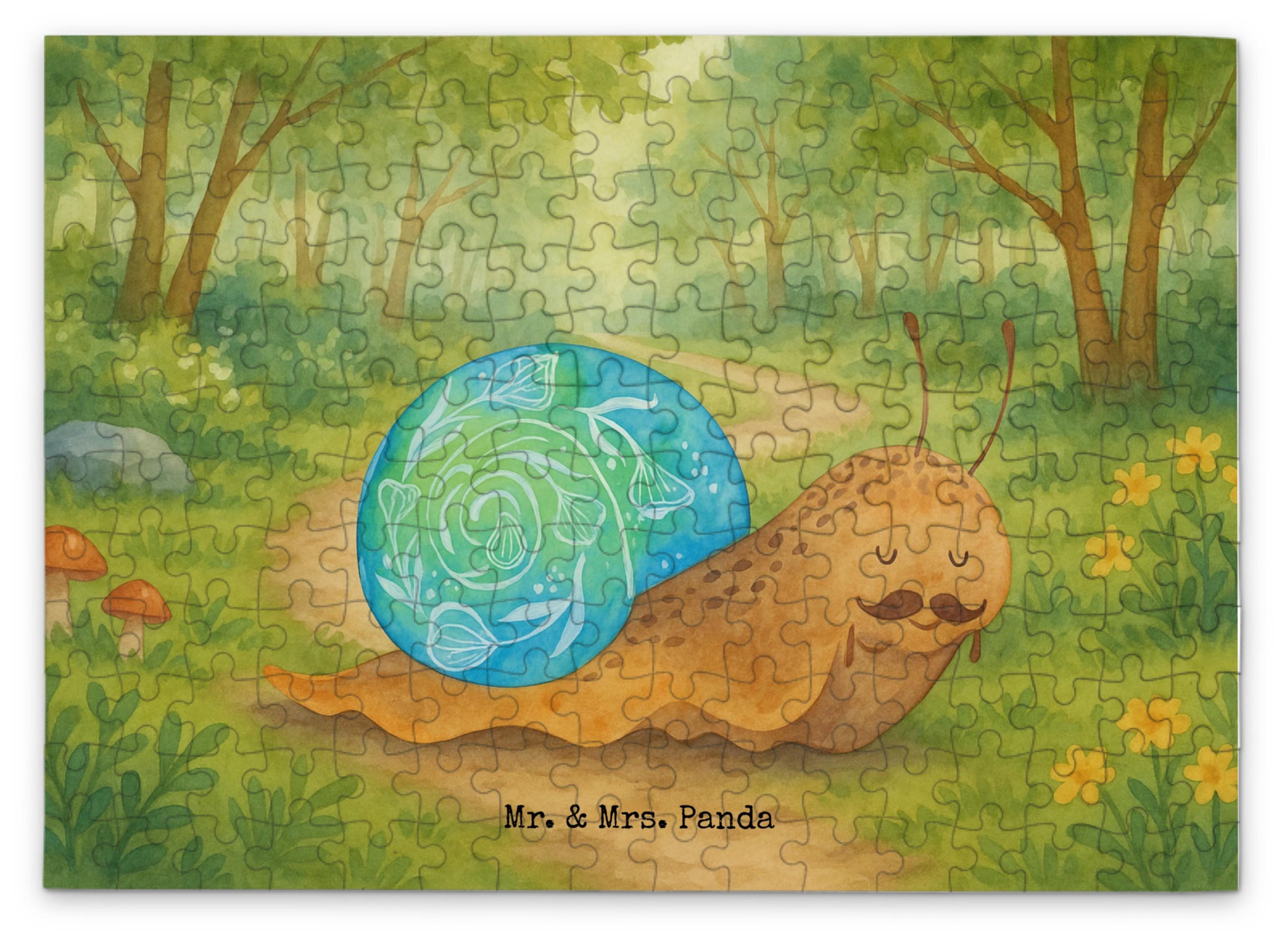 Mr. & Mrs. Panda Puzzle Schnecke Sir Design 192 Teile - Weiß - Geschenk, Legespiel, 300, Lustige Sprüche, Lebensmut, 500, Lebenszeit, 2000, Schnecken, Weisheit PD-1927471-STANDARD