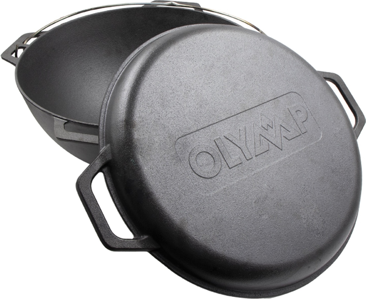 Olymp Handels GmbH Kasan 12L Gusseisen Grillpfanne Deckel Camping Kazan Ø 41cm