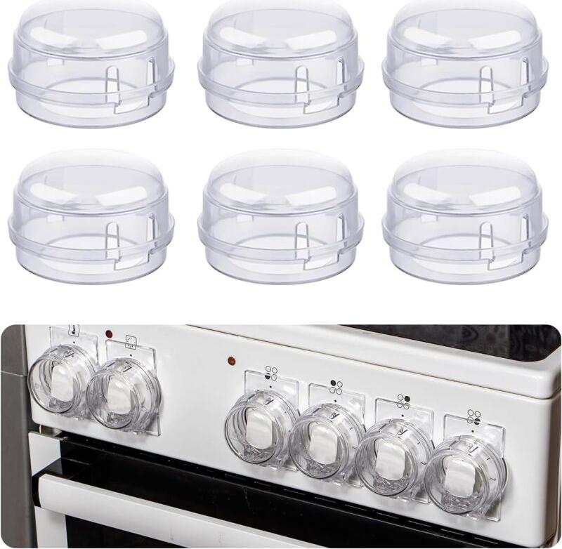 Götäzer 6-teiliges Set Sicherheitsabdeckungen für Herde, Herdknopf-Schutz, Herdknopf-Abdeckungen, Herdknopf-Schutz für Babysicherheitsschlösser (Weiß) KAU-GR-FR-TH-20251212-75