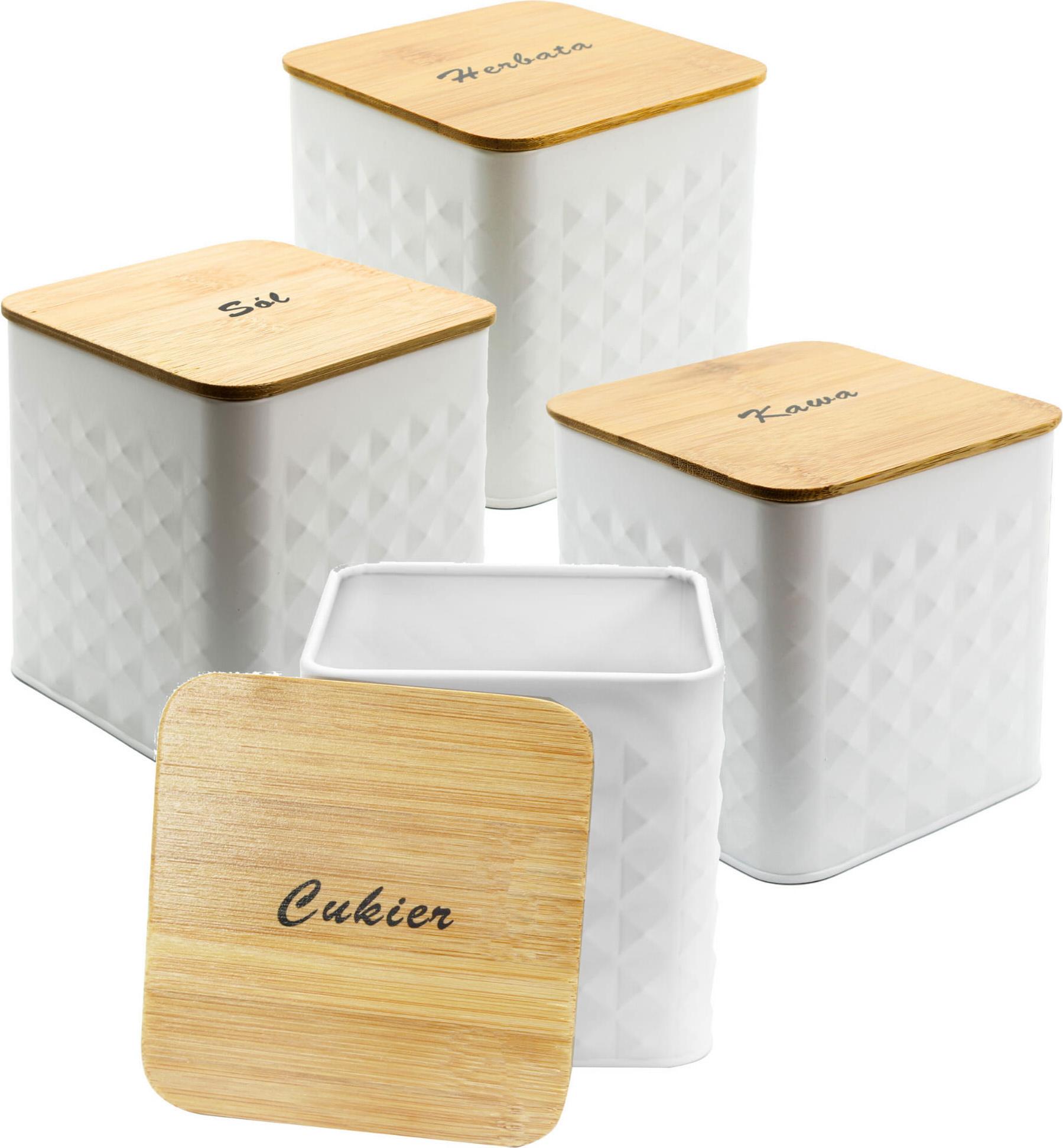 Set mit 4 Behältern für Kaffee, Tee, Zucker und Salz BRUNBESTE BB-4262 (PL-Untertitel)