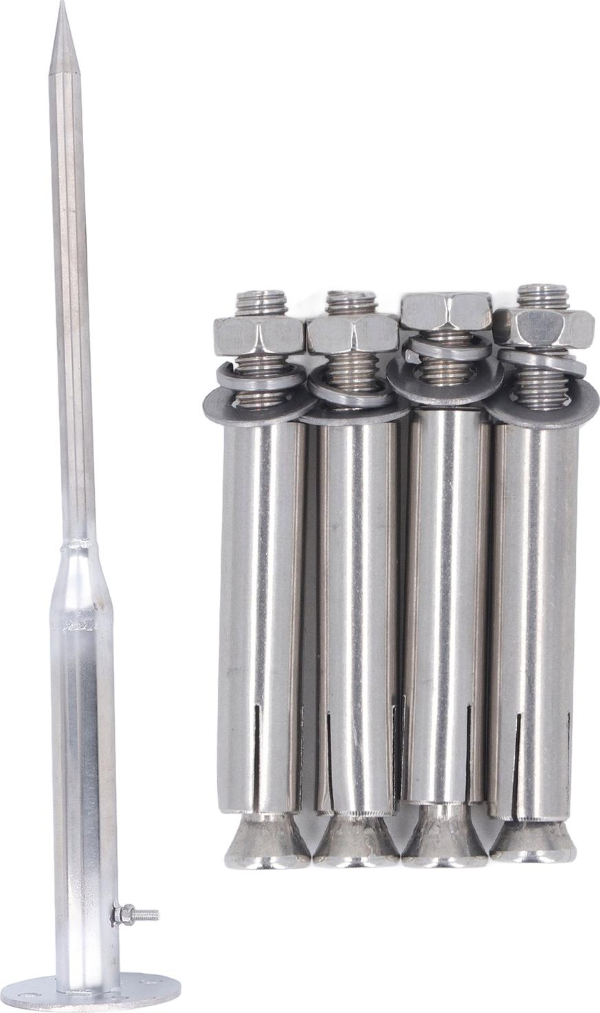 TWO TREES Blitzableiter 50 cm Edelstahl, Dachsicherheits-Blitzschutzstab für Haus, Gebäude und Turm