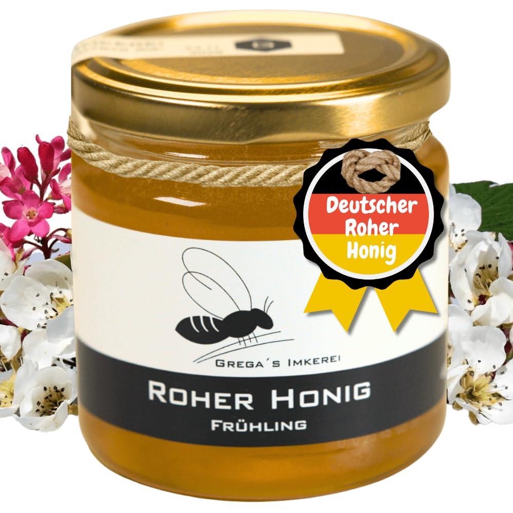 GregasImkerei Deutscher Roher Honig – Frische Ernte 2026 aus NRW | Grega's Imkerei | 250 g Glas Frühjahrsblüte direkt vom Imker