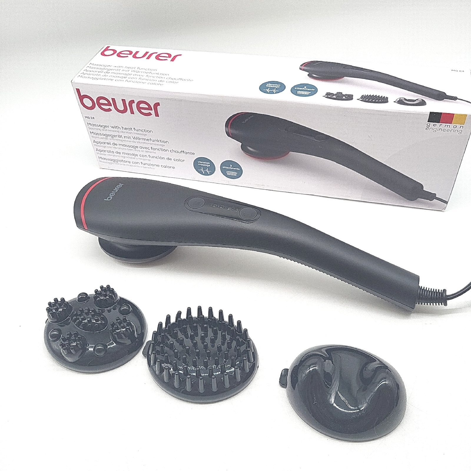 Beurer Vibrationsmassagegerät 24 wohltuende Massageprogramme 2 Handheld Entspannungsfunktion MG 24