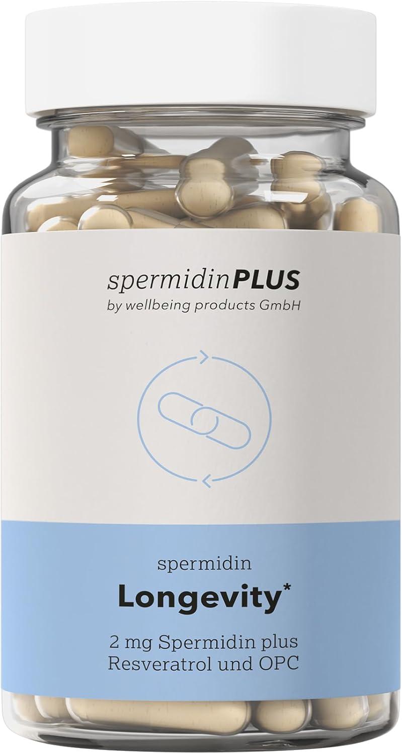 spermidinPLUS – für ein bewusstes Leben spermidinPLUS | Spermidin Longevity Kapseln | 2 mg Spermidin | Slow-Aging, Zellschutz, Vitalität