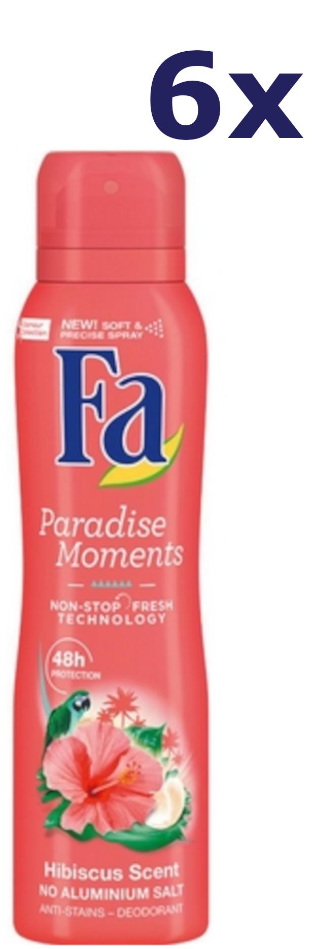 Fa Pflege 6x Fa Deospray - Paradise Moments 150 ml