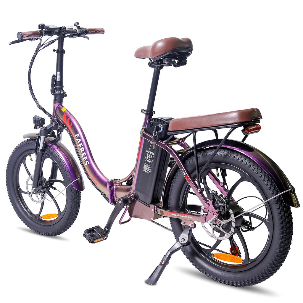 Fafrees F20 Pro 20 palcový skladací elektrický bicykel, 250W 36V 18AH Super kapacita batérie, Shimano 7S, 20 "* 3.0 Fat Tire Purple