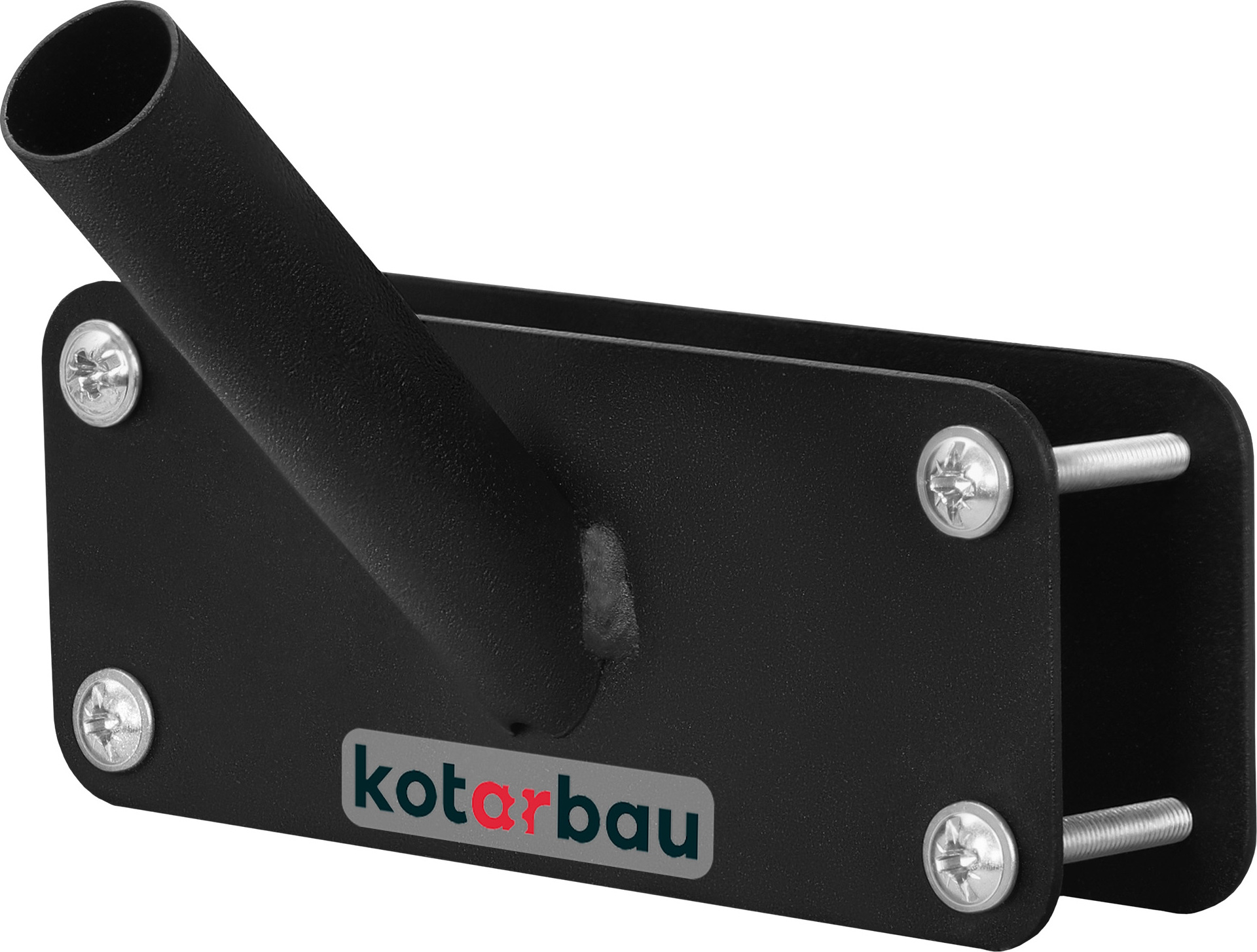 KOTARBAU® Fahnenhalter 1-Fach für eine Fahnenstange Montage an Balustrade 170 mm Schwarz Fahnenmasthalter Fahne Flagge Pulverbeschichtet Fahnenstange