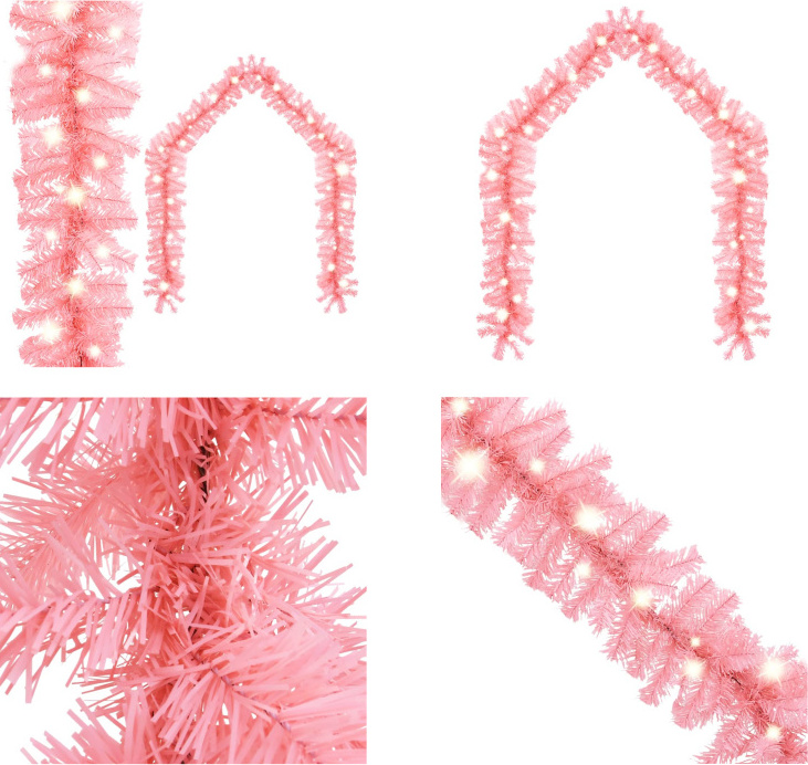 vidaXL Weihnachtsgirlande mit LED 10 m Rosa - Girlande - Girlanden - Künstliche Weihnachtsgirlande - Künstliche Weihnachtsgirlanden HL329199