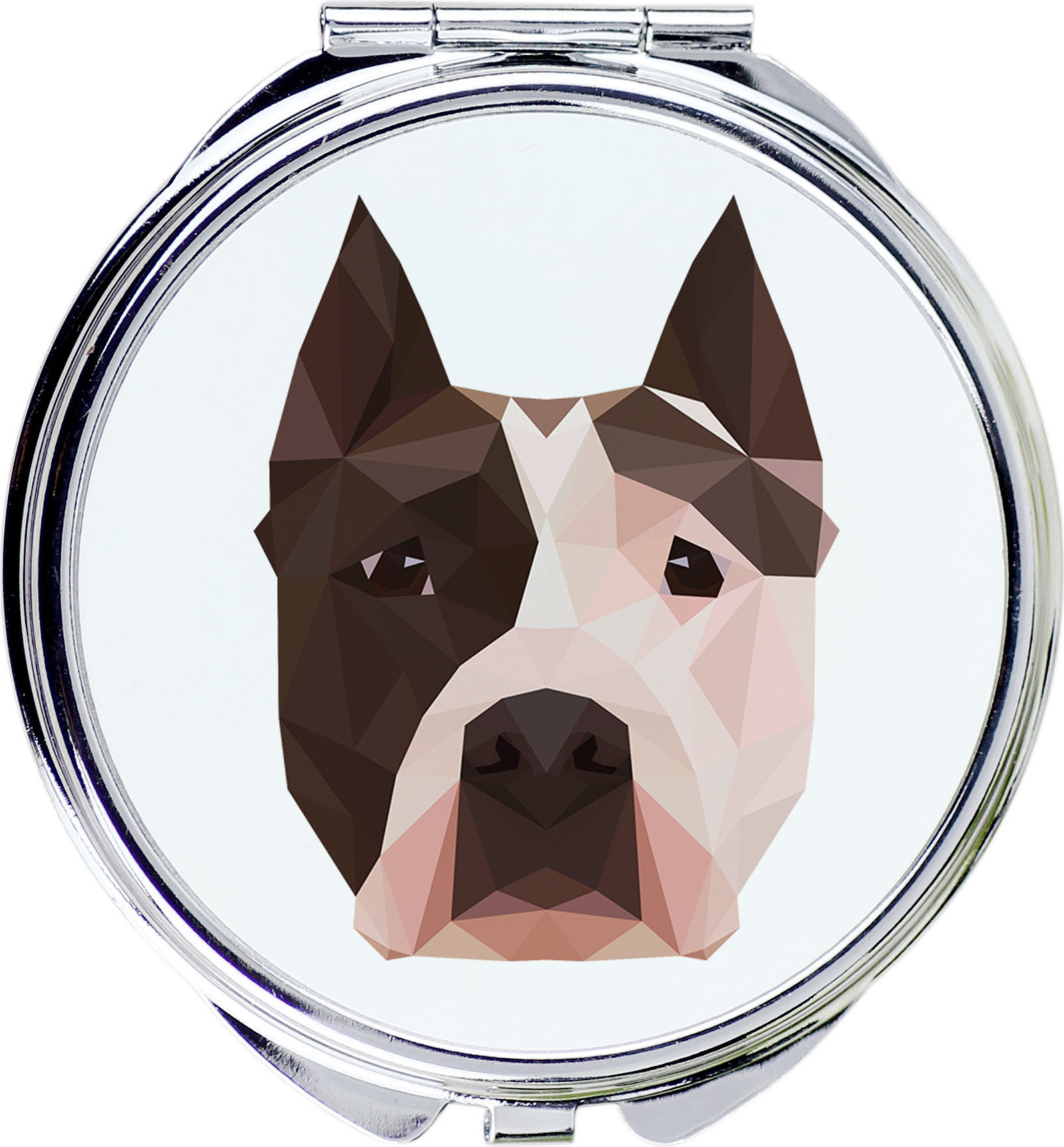 American Staffordshire Terrier, Amstaff - Spiegel mit Foto und geometrischem Aufdruck der Marke Art-Dog