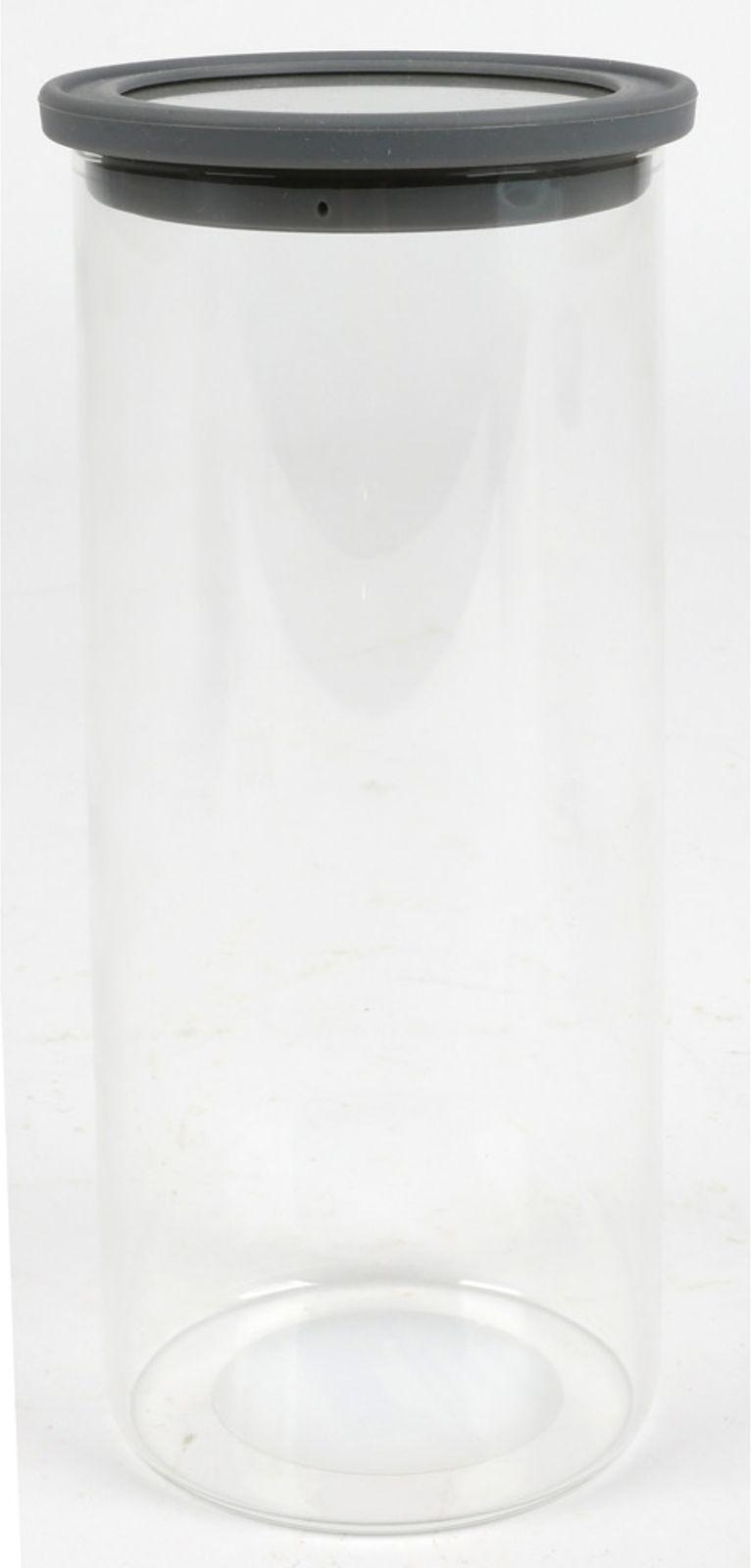 Buri Vorratsglas 1300ml rund mit Silikondeckel 2-fach sortiert | Luftdichte Glasdose für Lebensmittel | BPA-frei & spülmaschinengeeignet VX18747-einzeln