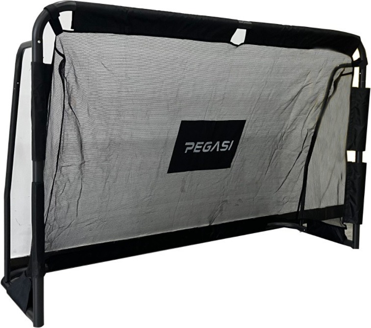 Pegasi Fußballtor 180x120 - Großes Fußballtor für Kinder und Erwachsene - Outfoor Fußballtor - Fußballnetz - Fußballtor Training - Fussballtor - Fußball Tor - Robust - Schwarz