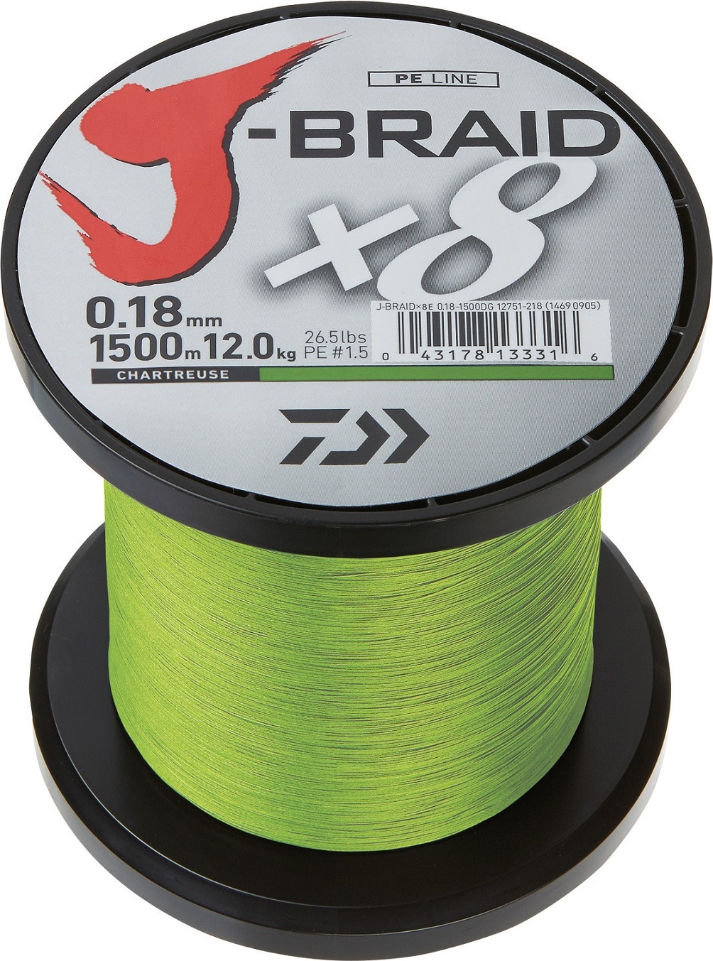 DAIWA J-Braid X8, 3000m, 0.13mm, 8kg / 17.64lbs,