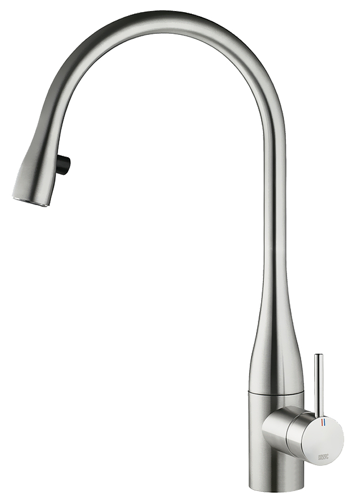 Armatur EVE LED in EDELSTAHL mit Licht und herausziehbarem Luftsprudler / KWC / Wasserhahn / Armaturen / Einhebel - Mischer