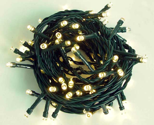 400er LED Weihnachtslichterkette Lichterkette innen/außen Warmweiß transp Kabel